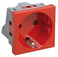 Розетка с заземлением для кабель-канала DKC Brava 1-м. 2 мод. шторки красный картинка